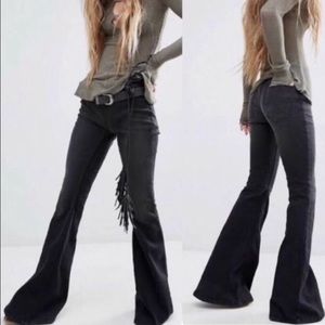 Free People black penny pull on Flare jeans 27